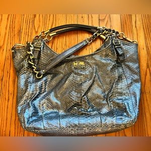 Coach Madison Shoulder Bag in denim python